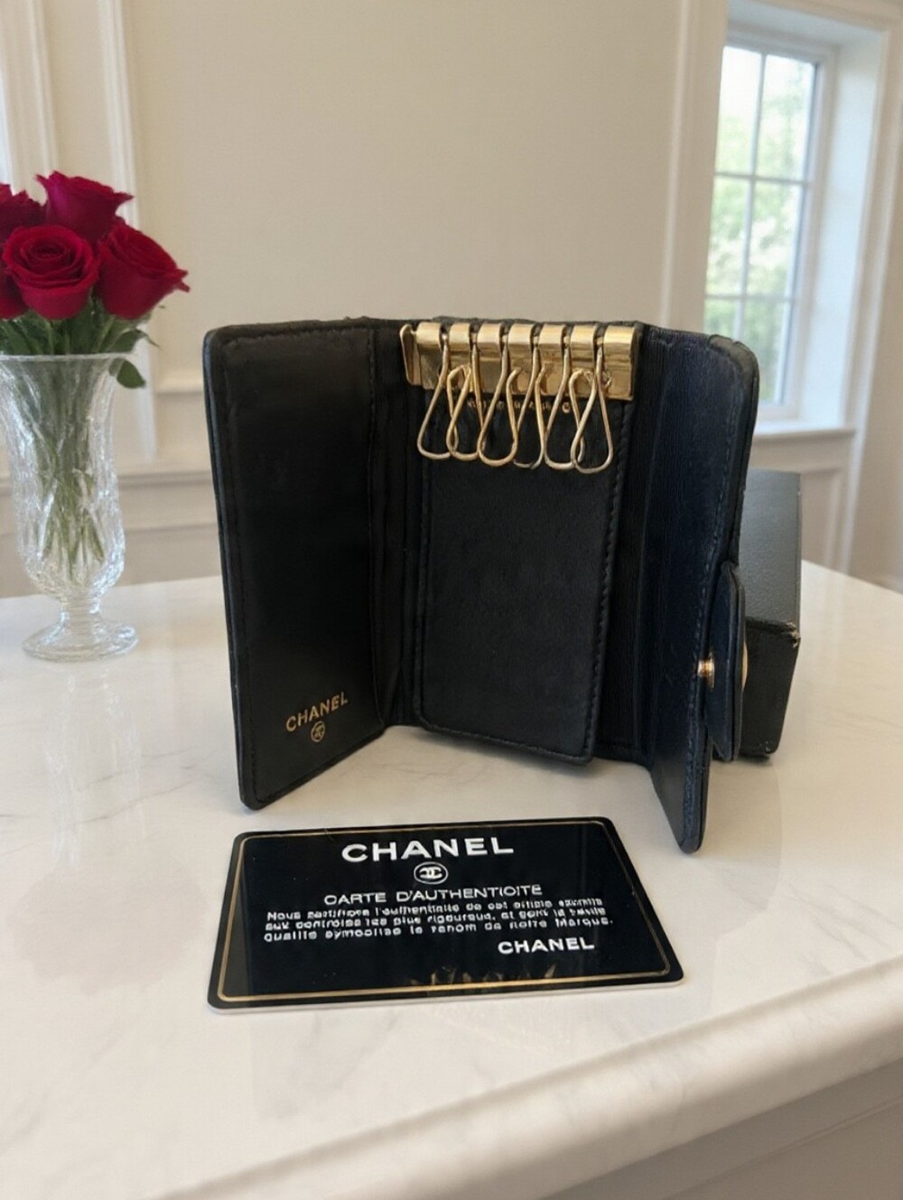 Chanel Classic 6 Key Holder and Card Case Black Lambskin✨️ - Picture 10 of 13